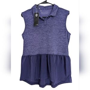 Under Armour Women's Peplum Sleeveless Golf Polo Top Size Medium